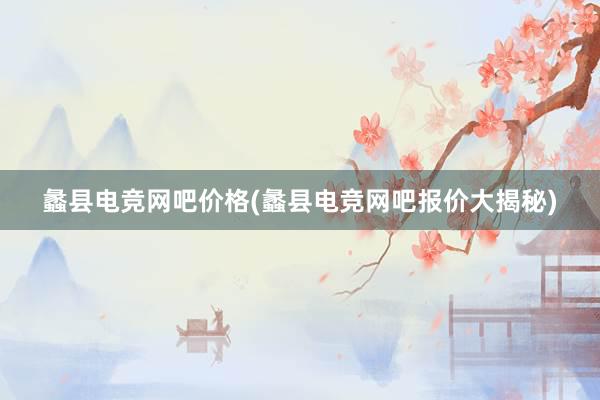 蠡县电竞网吧价格(蠡县电竞网吧报价大揭秘)